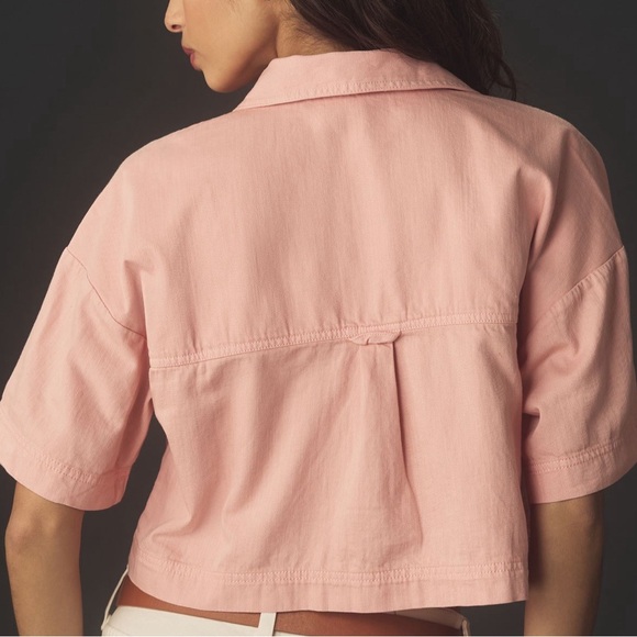 NWT Anthropologie Pilcro Short-Sleeve Cropped Boxy Top Size M - Picture 4 of 4